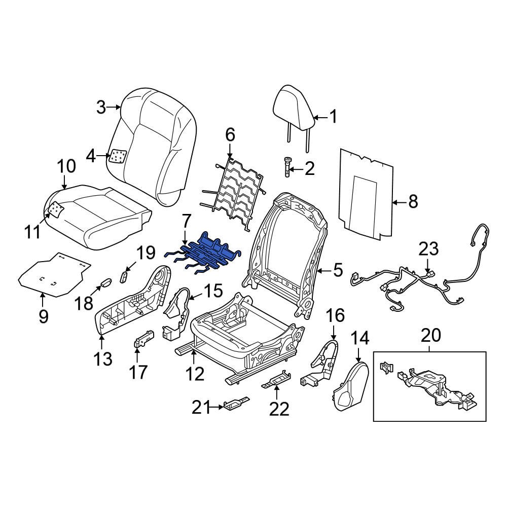 Nissan OE 875766RE0A Front Right Seat Cushion Spring