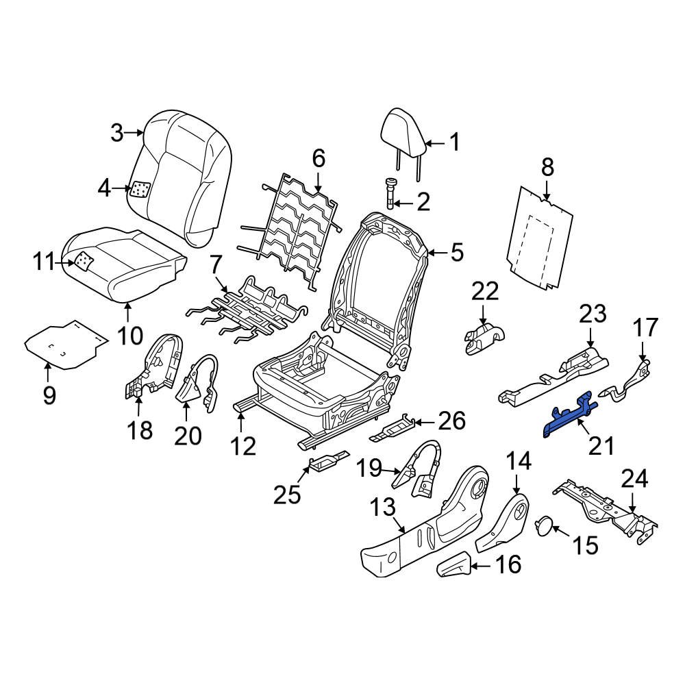 Nissan OE 875616RE0A Front Left Outer Seat Frame Bracket