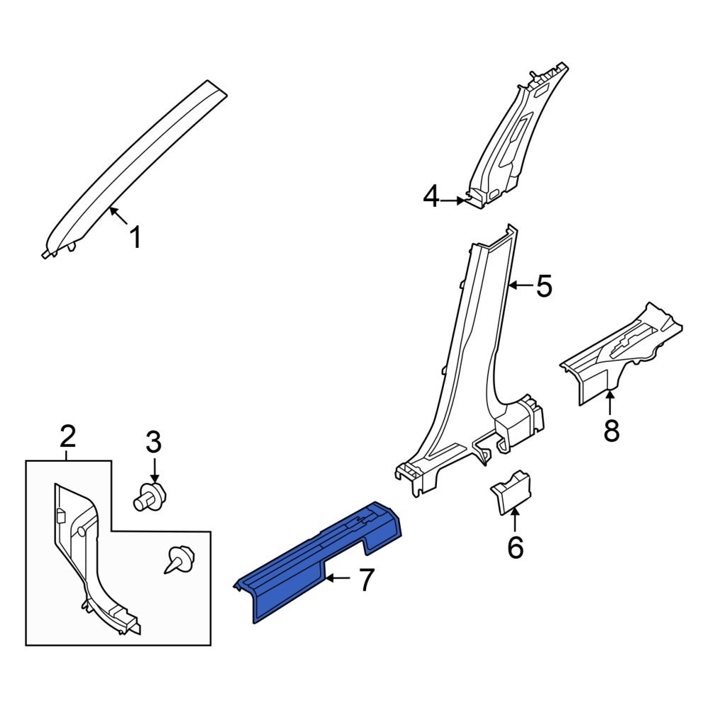 Nissan OE 769226RR0B Front Door Opening Trim