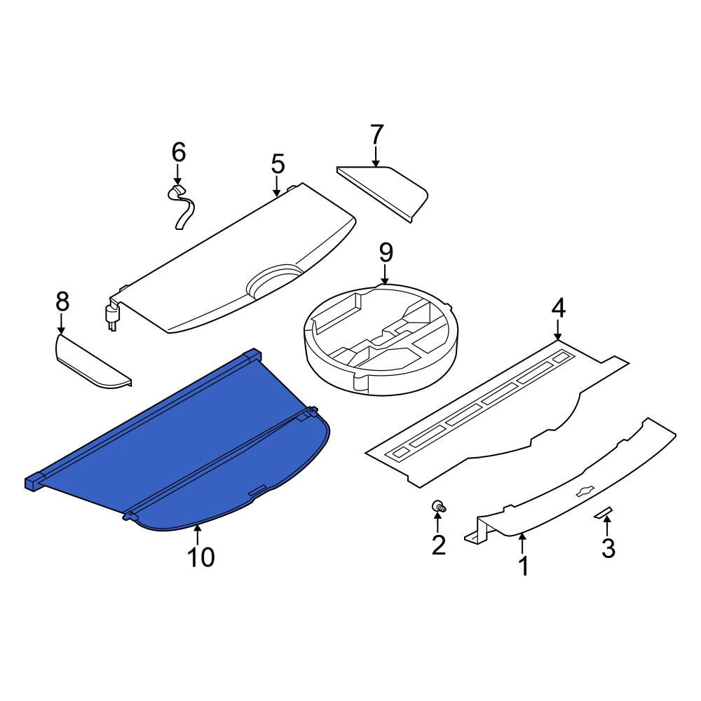 Nissan OE 849829TG5A Rear Cargo Cover