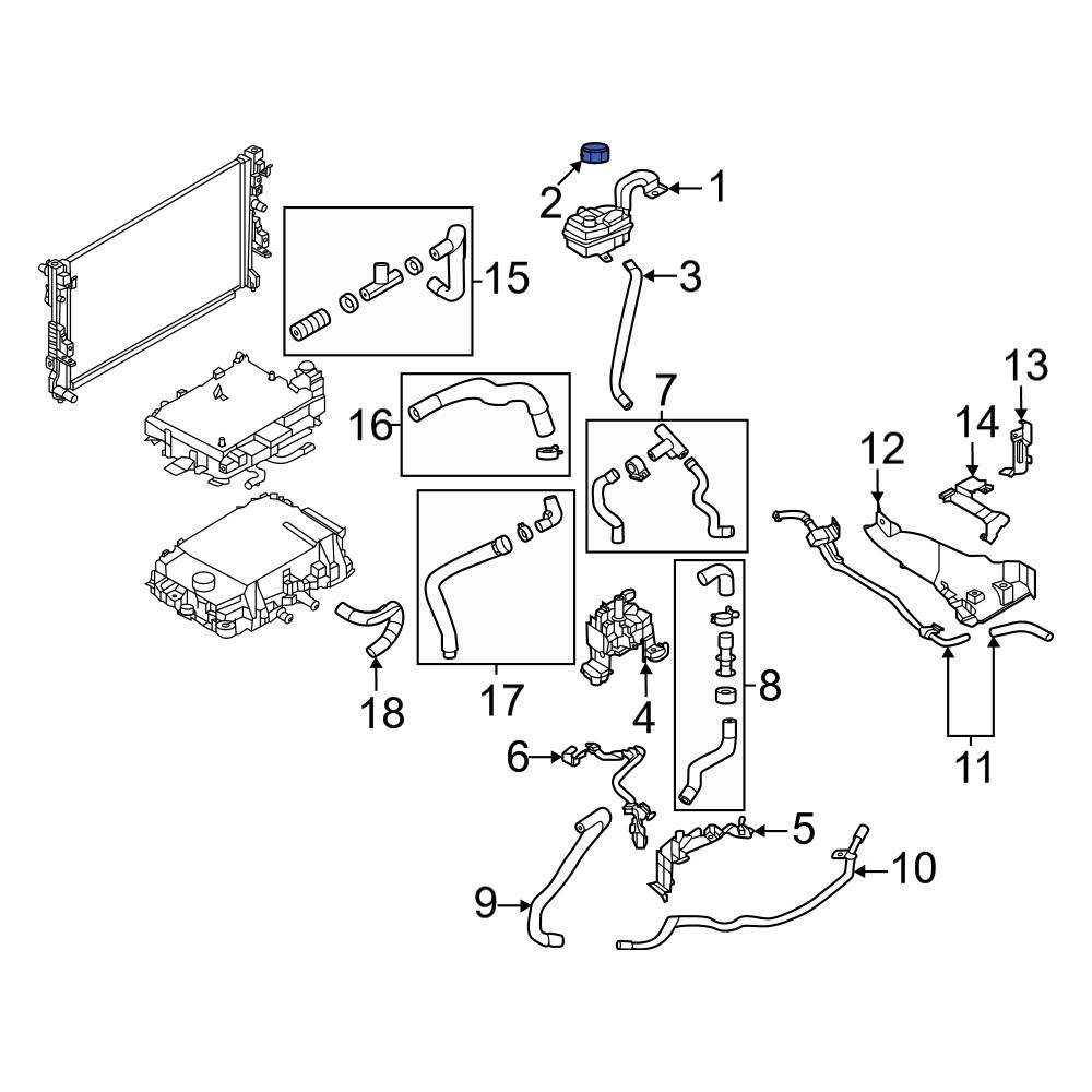 Nissan OE 21430AX30A Right Drive Motor Inverter Coolant Reservoir Cap