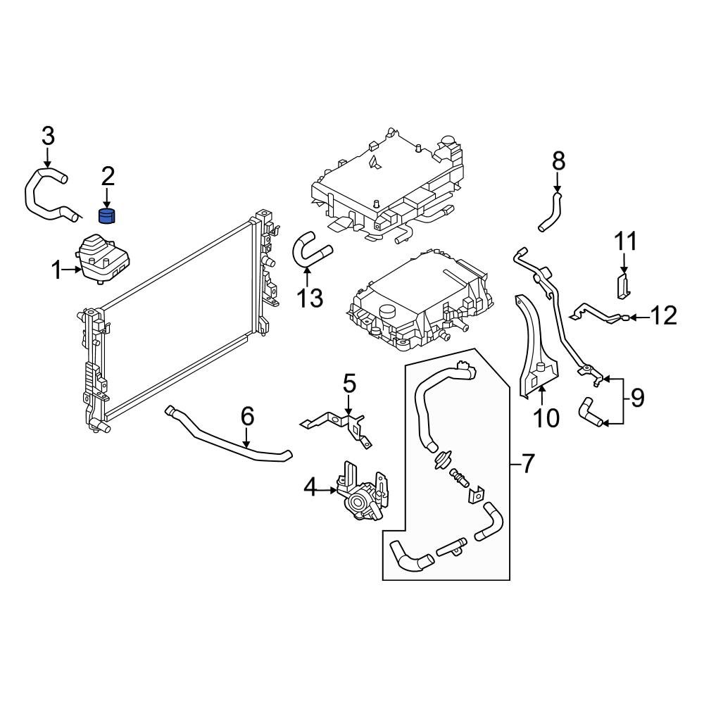 Nissan OE 21430AX30A Right Drive Motor Inverter Coolant Reservoir Cap