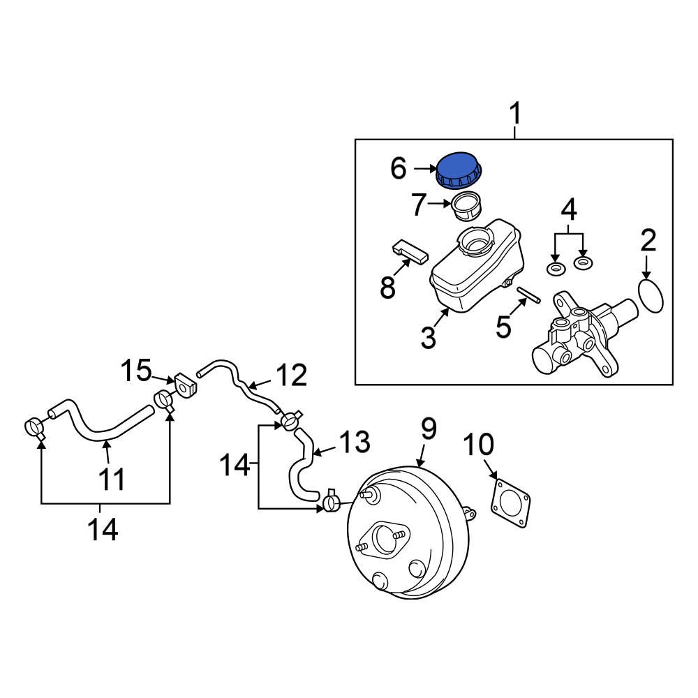 Nissan OE 46020AL500 Brake Master Cylinder Reservoir Cap