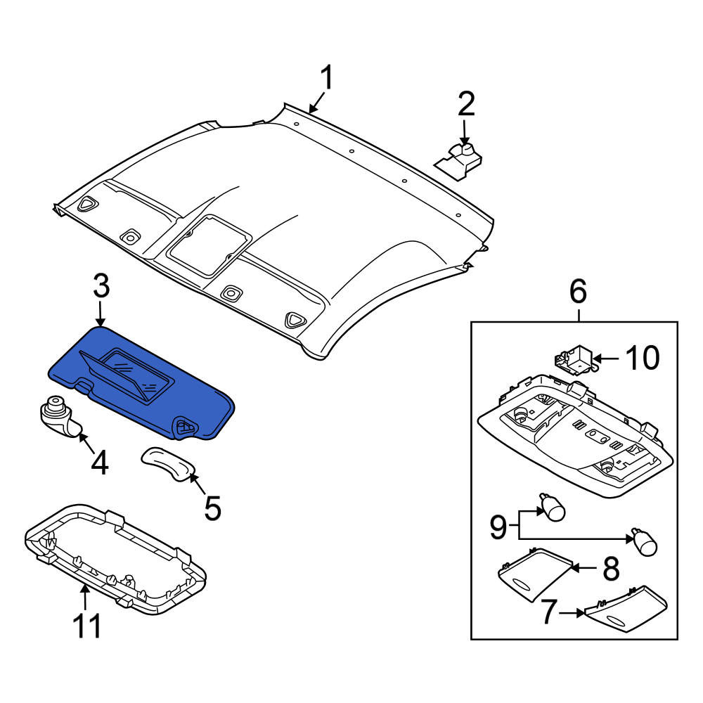 Nissan OE 964011EJ0A - Left Sun Visor