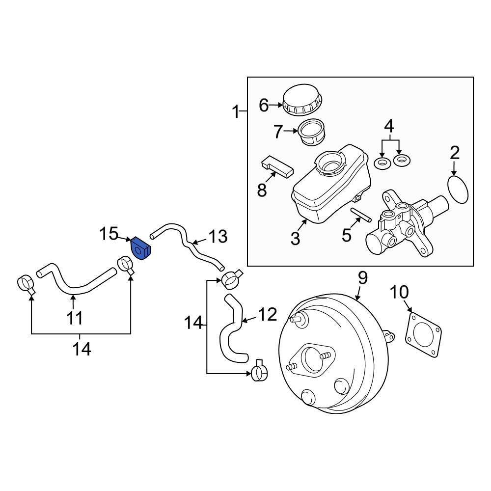 Nissan OE 463664GC6A Power Brake Booster Vacuum Hose Grommet