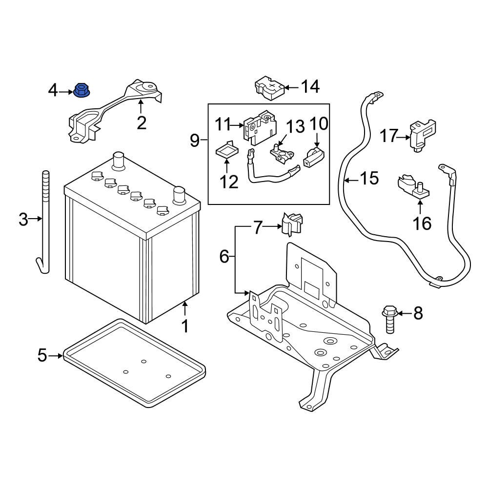 Nissan OE 089183062A Battery Hold Down Nut