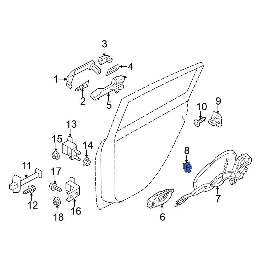 Nissan OE 80534AX500 Door Latch Cable Clip