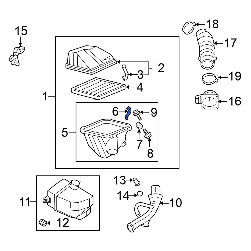 Nissan OE 1659853J0A Air Filter Housing Lid Clip