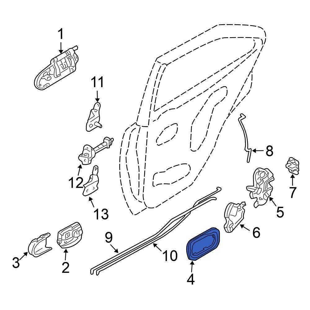 Nissan OE 806854Z660 Rear Left Inner Interior Door Handle Trim