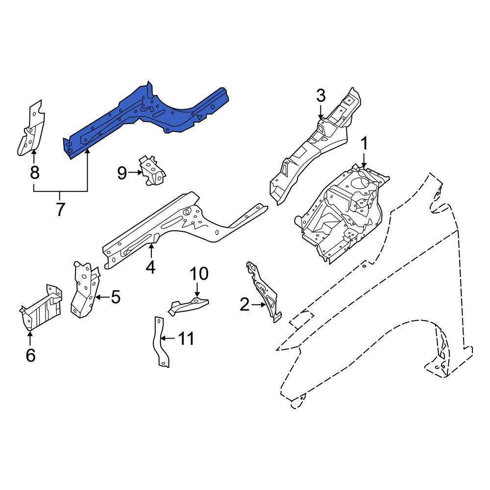 Nissan OE G51303SHMA - Front Right Fender Closing Plate