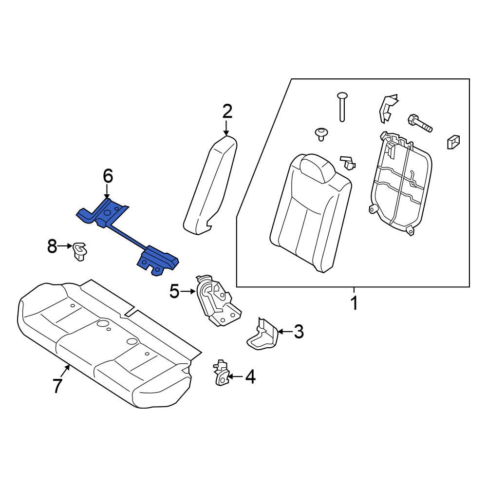 Nissan OE 883423SA0A Rear Right Seat Back Reinforcement Plate