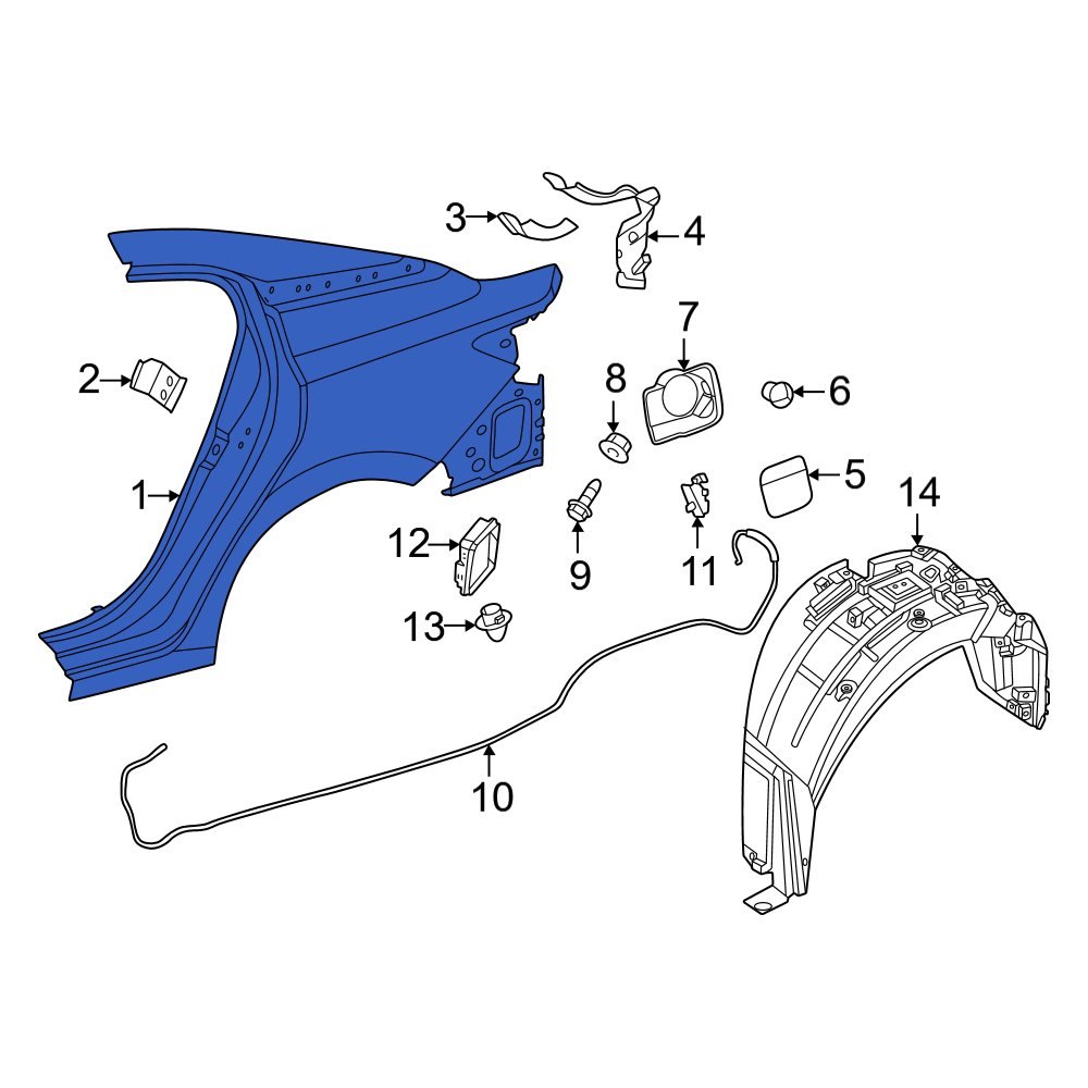 Nissan OE GH1006LBMA - Rear Right Quarter Panel