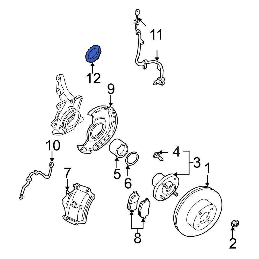 Nissan OE 479705V000 Front ABS Wheel Speed Sensor Tone Ring