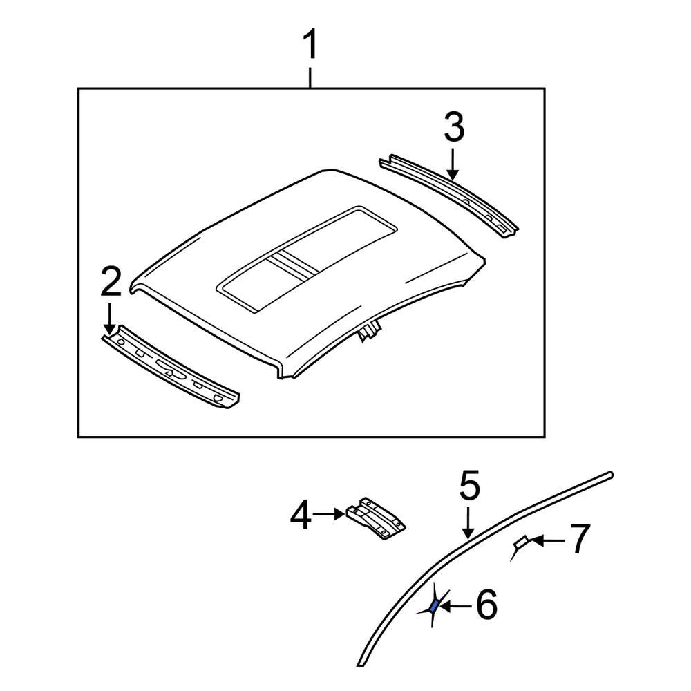 Nissan OE 738577Y000 Front Sunroof Molding Clip