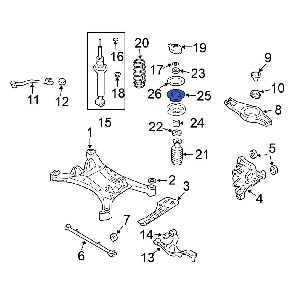 Nの筋書きSAR Nissan OE 55322ZX00A - Rear Suspension Shock Absorber Mount