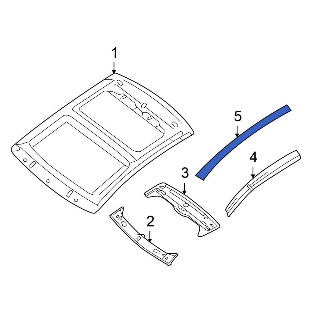 Nissan Oe 917609n02a Right Sunroof Molding