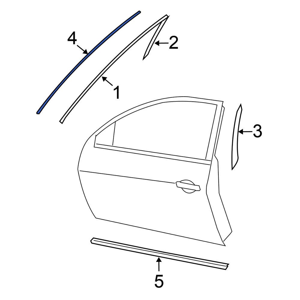 Nissan OE 802829N00A Front Right Door Belt Molding
