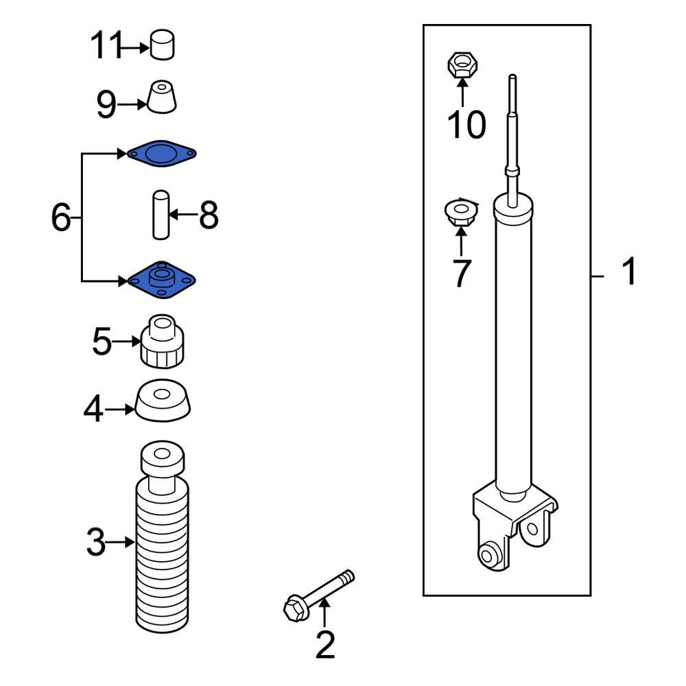 Nの筋書きSAR Nissan OE 55322ZX00A - Rear Suspension Shock Absorber Mount