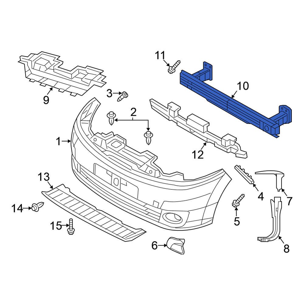 Nissan OE 620303LM0D - Front Bumper Impact Bar