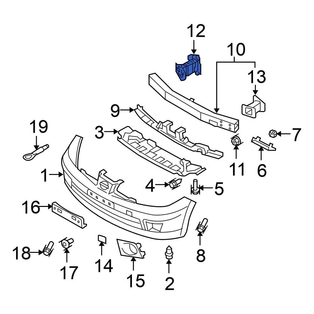 Nissan Oe G5114em3ma - Front Right Bumper Cover Bracket