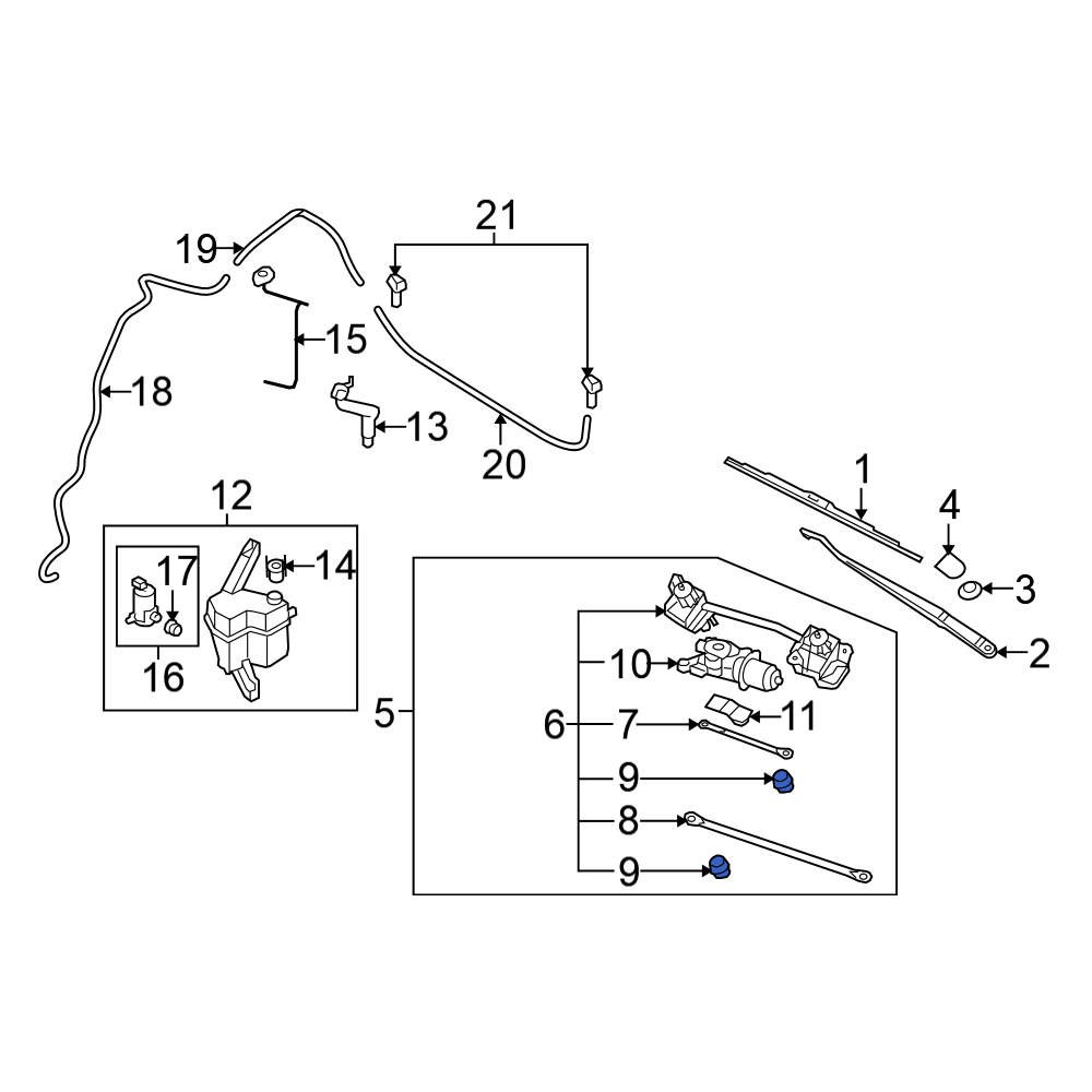 Nissan OE 2882865F01 Windshield Wiper Linkage Clip