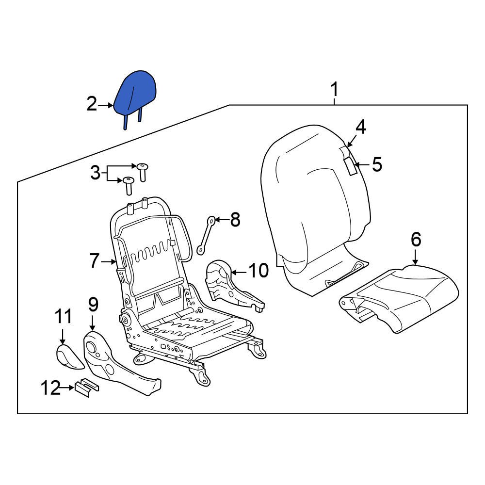 Nissan OE 873209KN1A Front Right Headrest