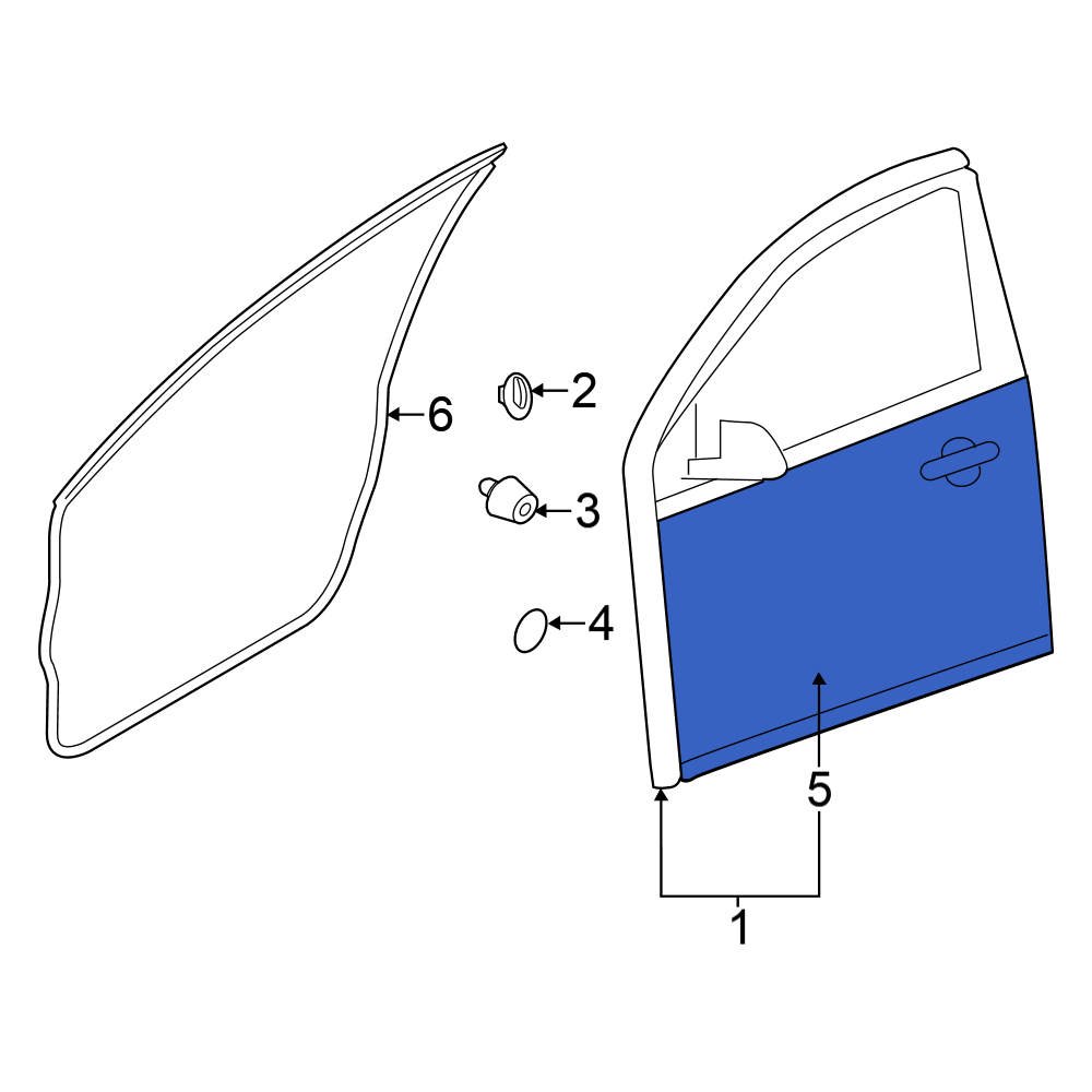 Nissan OE H01533WCMA Front Left Outer Door Outer Panel