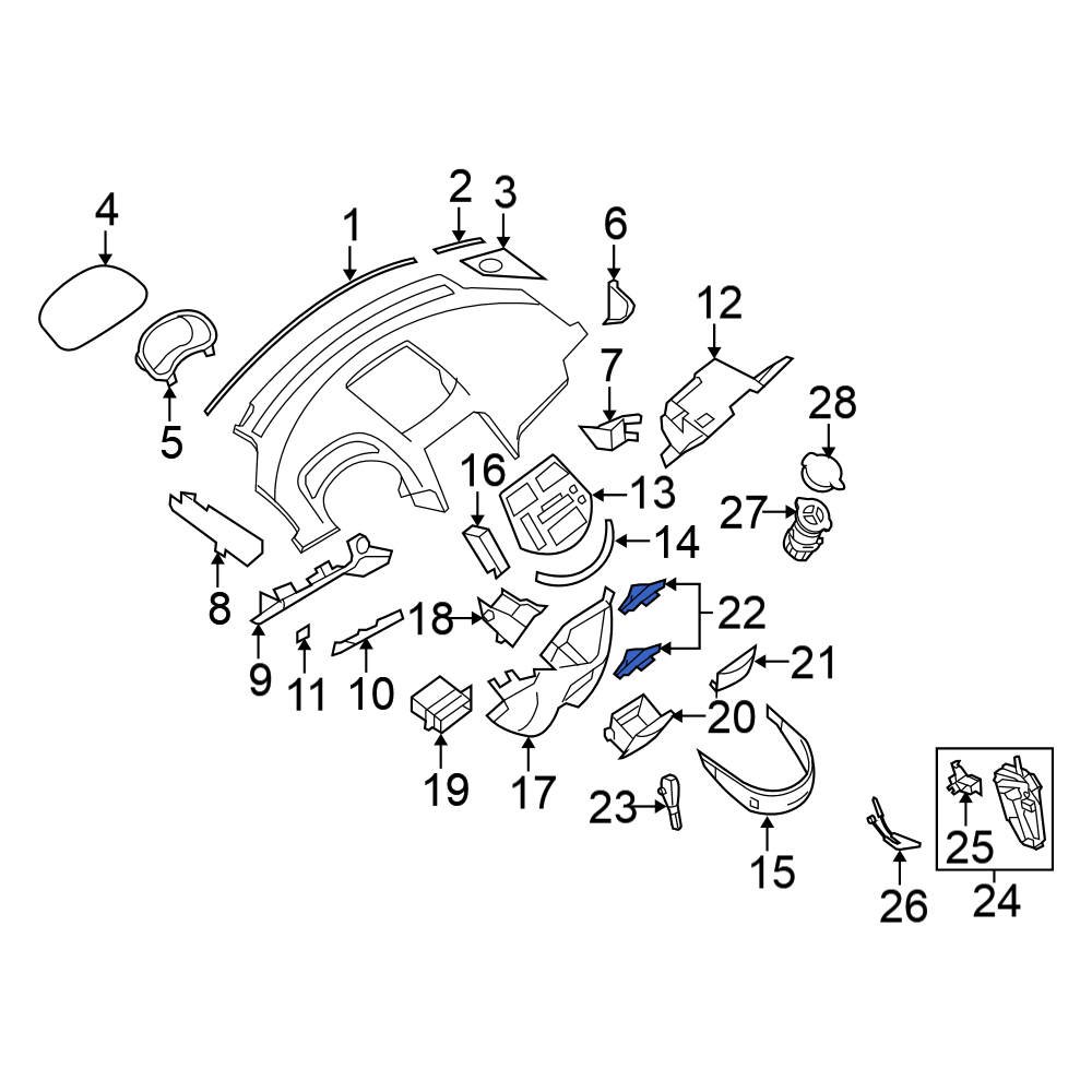 Nissan OE 68630ZM70A Front Glove Box Latch