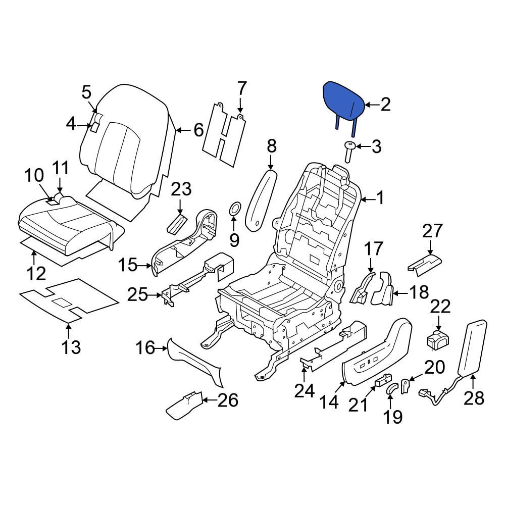 Nissan OE 864001JB0C Front Right Headrest