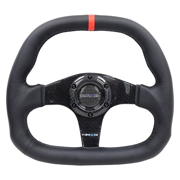Nrg Innovations® 3 Spoke D Shape Steering Wheel With Black Carbon