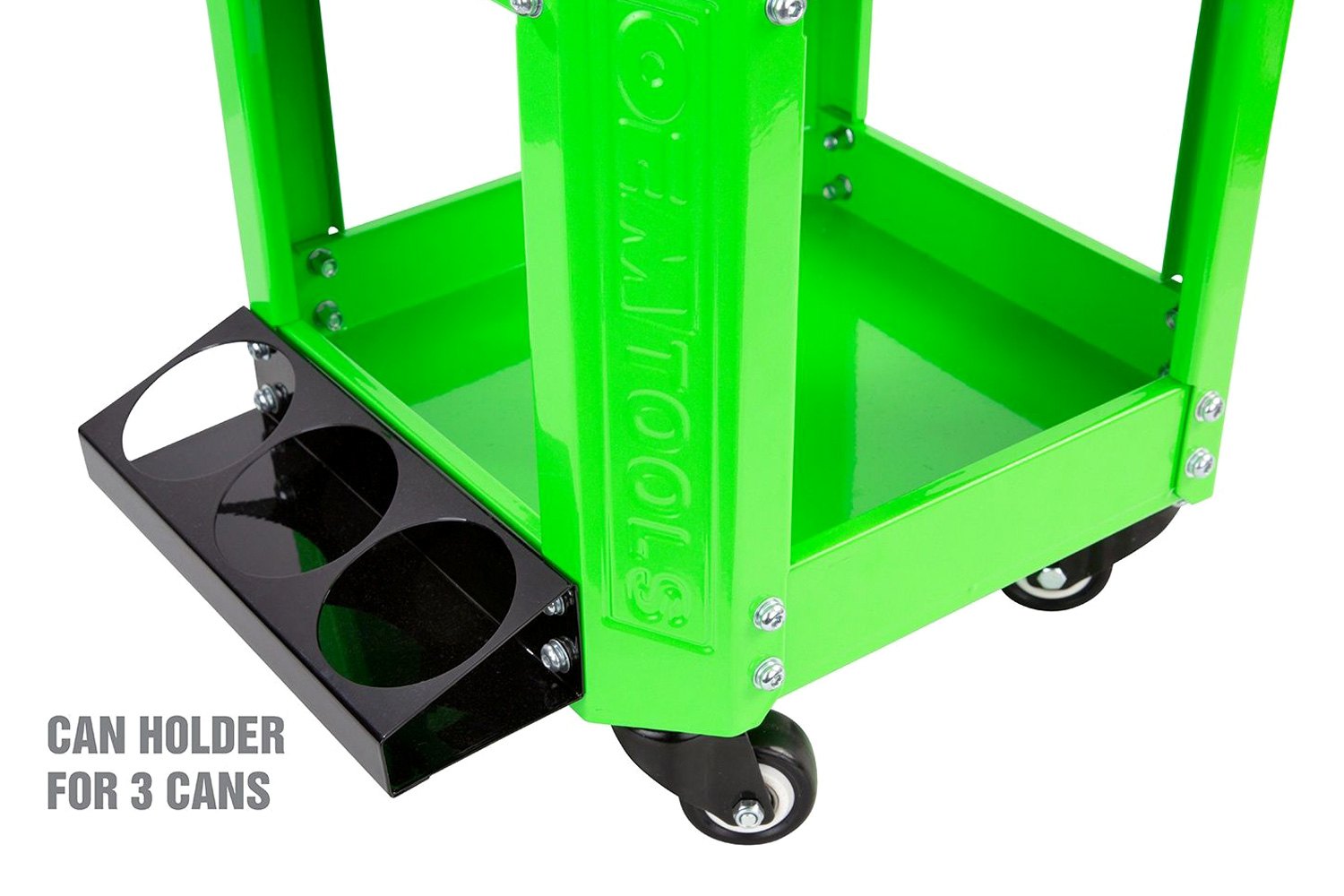 OEMTOOL 24993 Green Rolling Workshop Creeper Seat with 2 Tool Storage Drawers Under Seat Storage Can Holders 