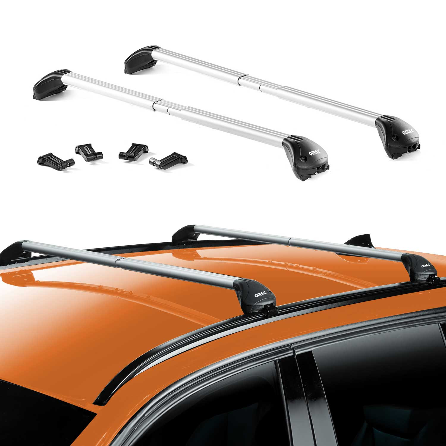 OMAC® G005894 - Gray Flush-Mounted Roof Rails Cross Bars