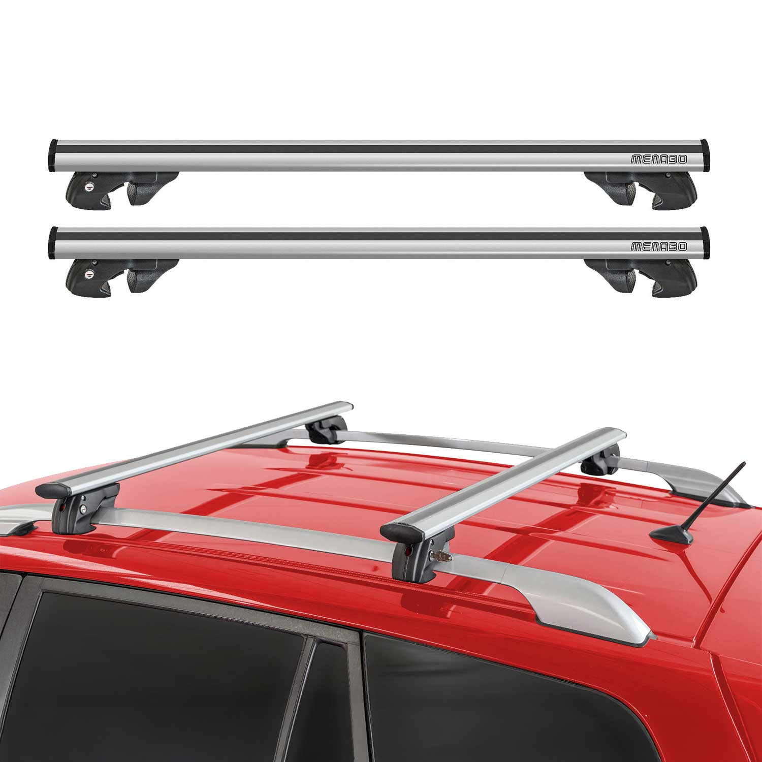 OMAC® U025095 - Gray Raised Roof Rails Cross Bars