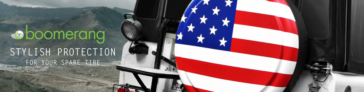 Boomerang American Flag Spare Tire Cover