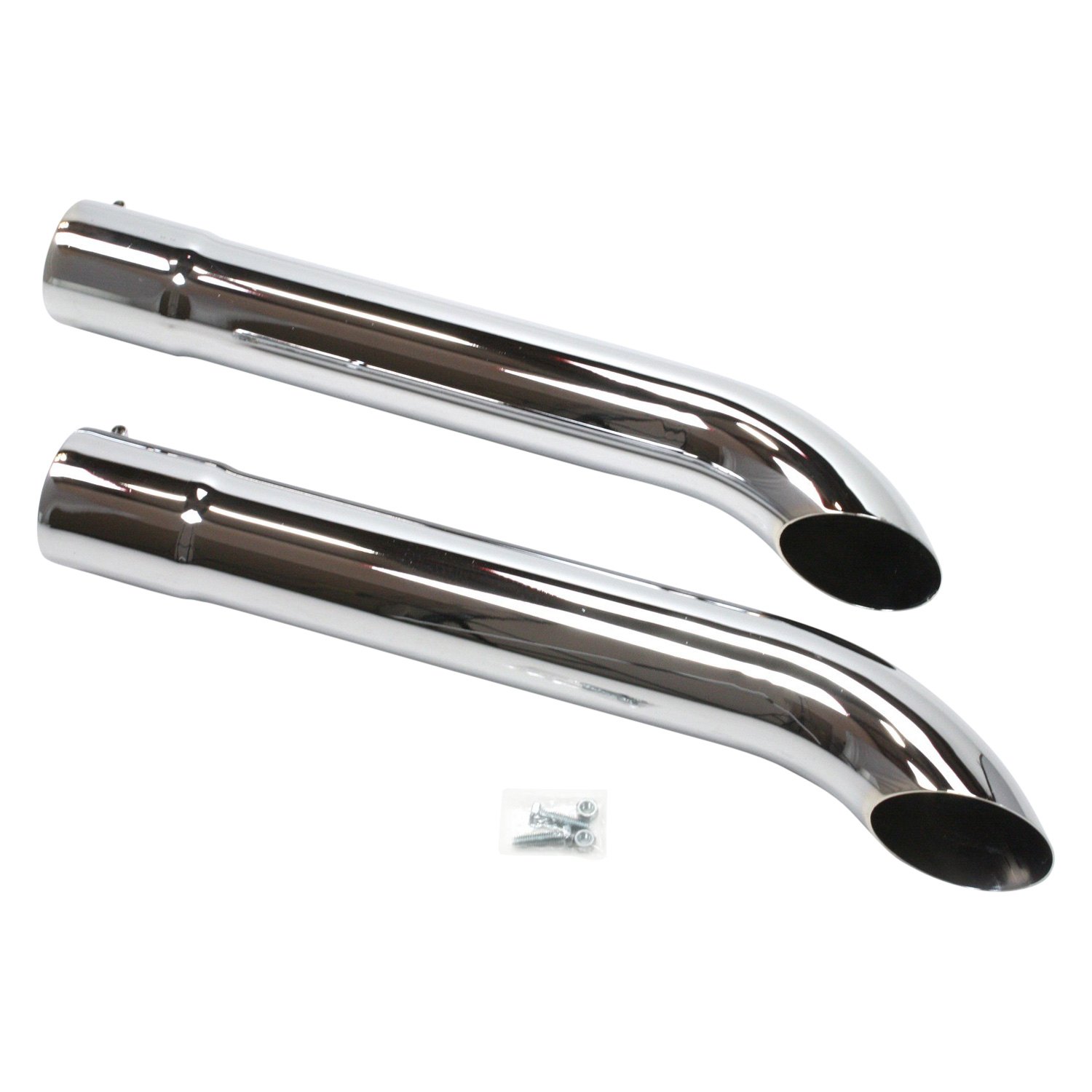 Patriot Exhaust® H3820 Steel Chrome Turnout Exhaust Side Pipes (3.5