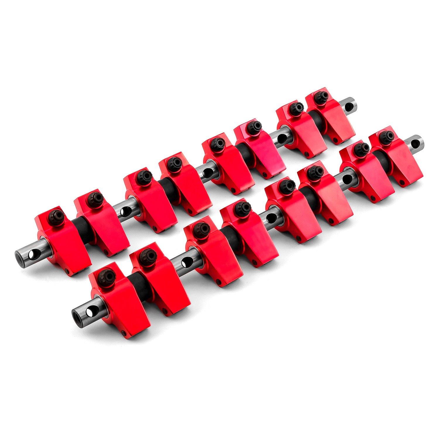 PCE® PCE261.1260 Red Anodized Roller Rocker Arms & Shaft Set