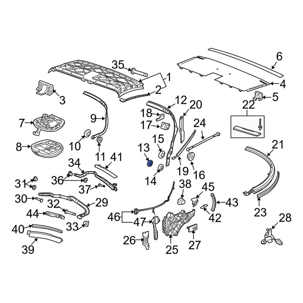 Porsche Oe 99656164500 - Center Roof Bow Washer