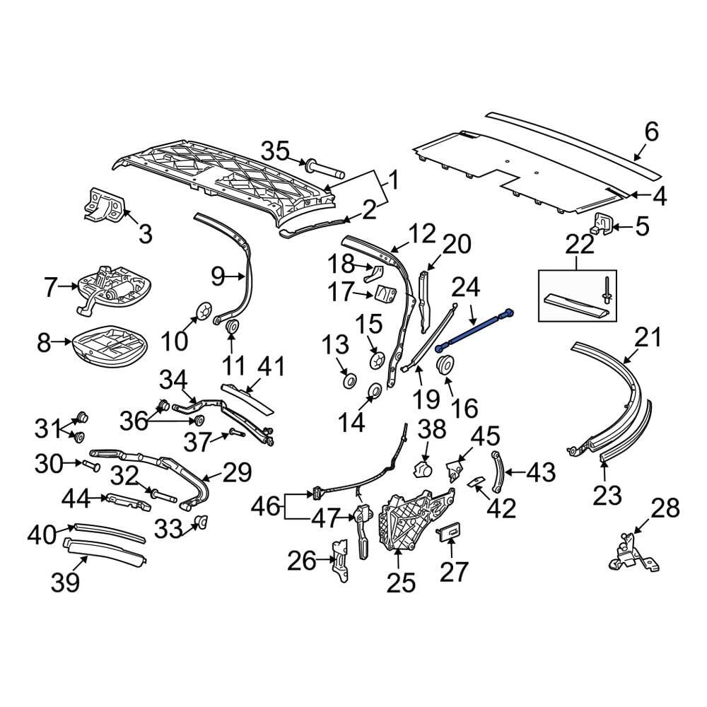 Porsche OE 99756194502 - Convertible Top Hydraulic Cylinder