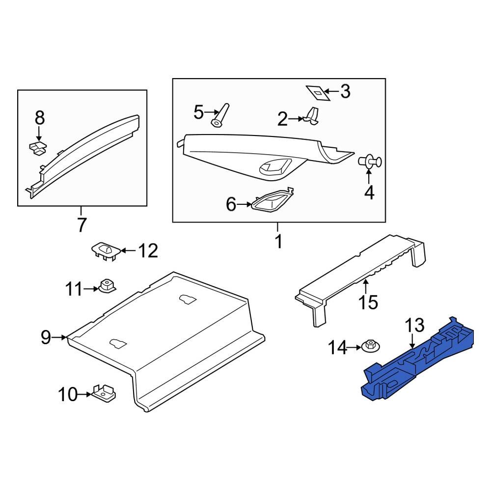 Porsche OE 99155158100 - Package Tray Trim Insulator