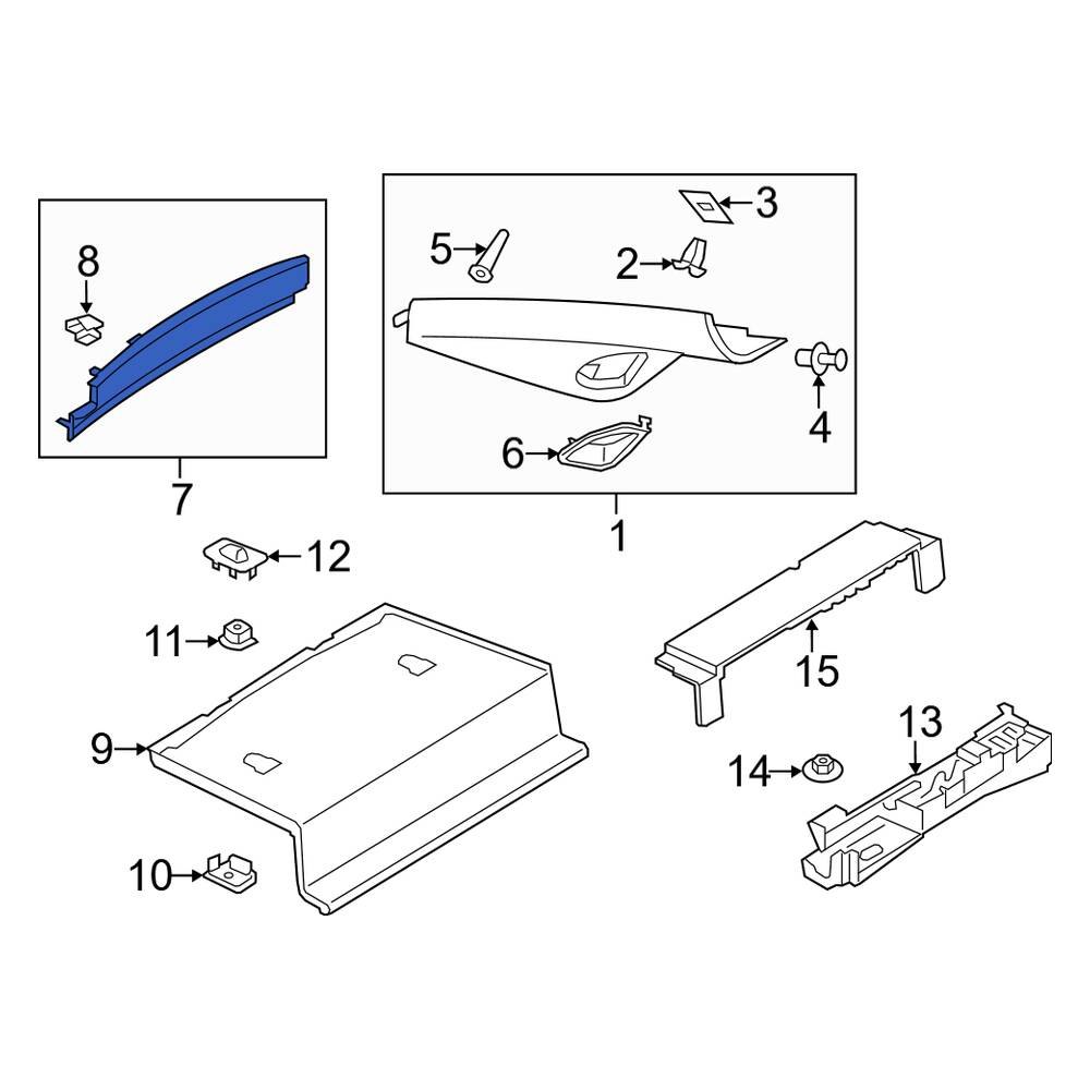Porsche OE 99155509308C75 Rear Lower Interior Quarter Panel Trim Panel