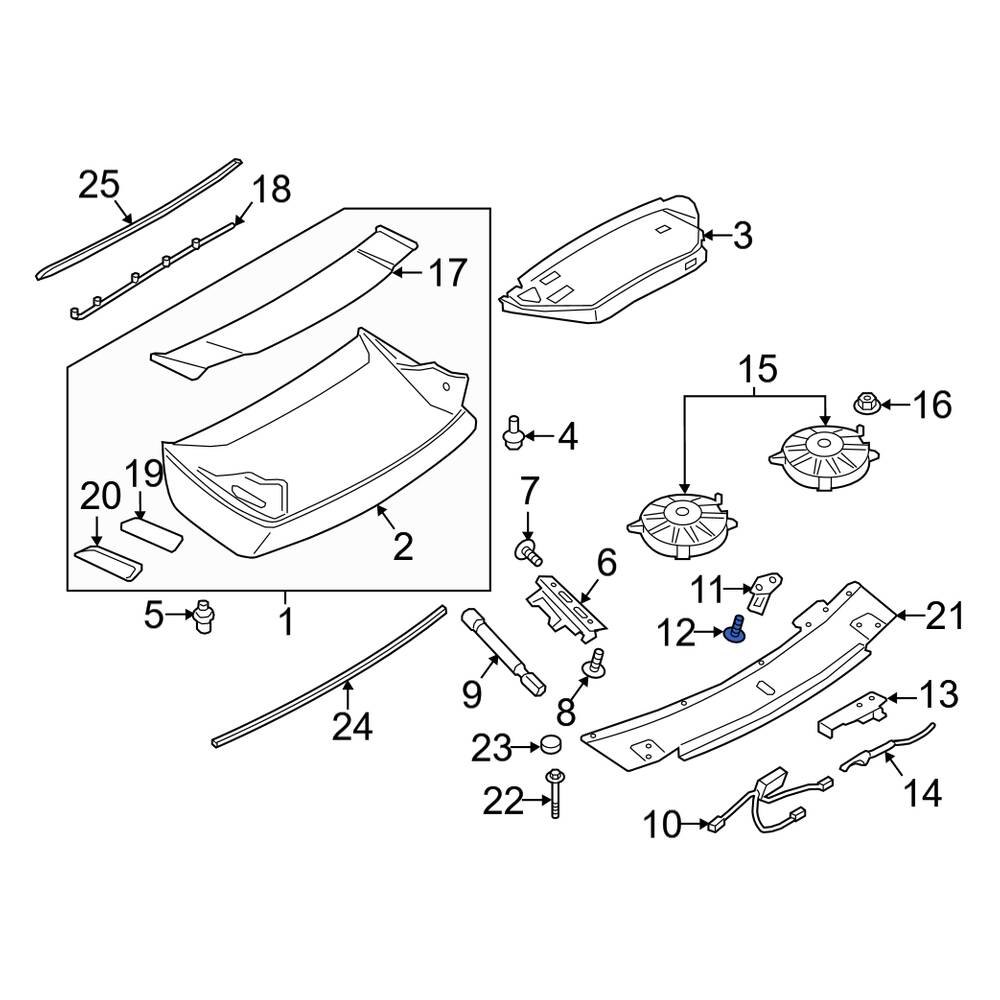 Porsche OE PAF008243 - Deck Lid Striker Bolt