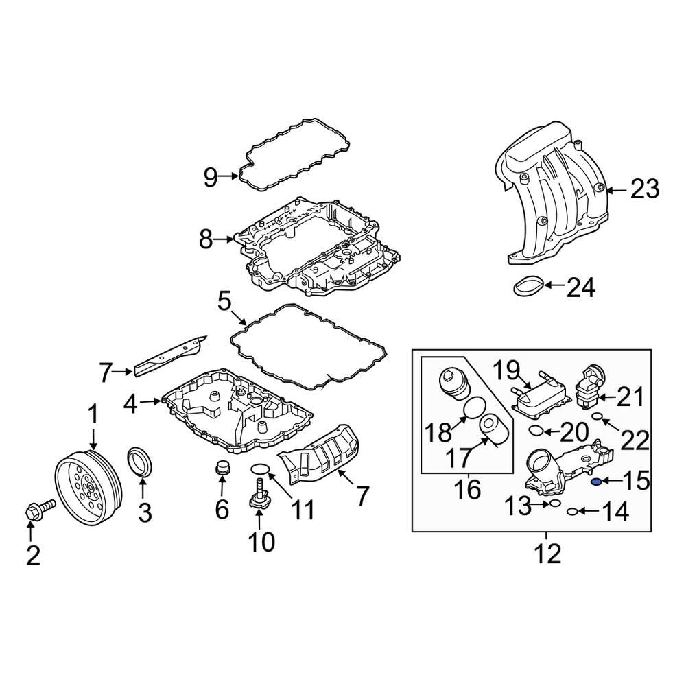 Porsche OE PAF008088 - Engine Oil Filter Housing Seal