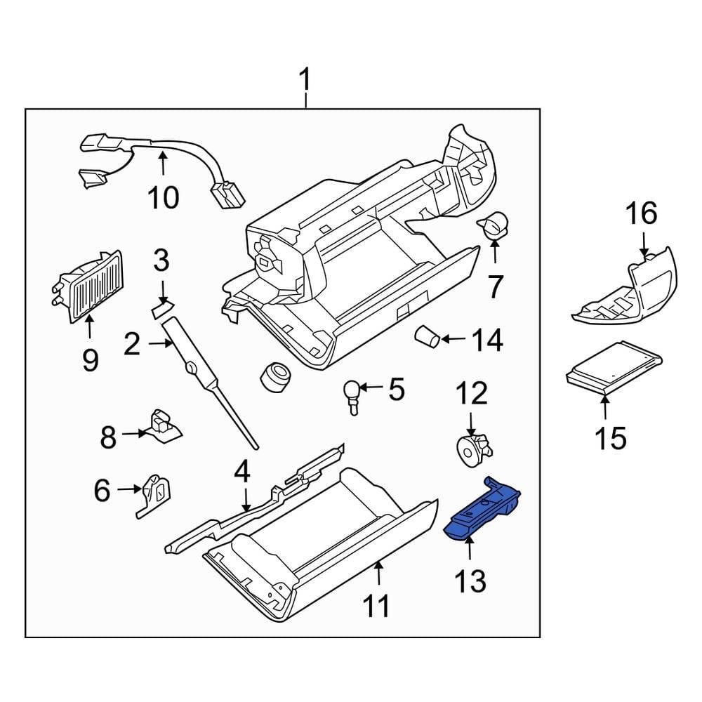 Porsche OE 99755236202A03 Front Glove Box Handle
