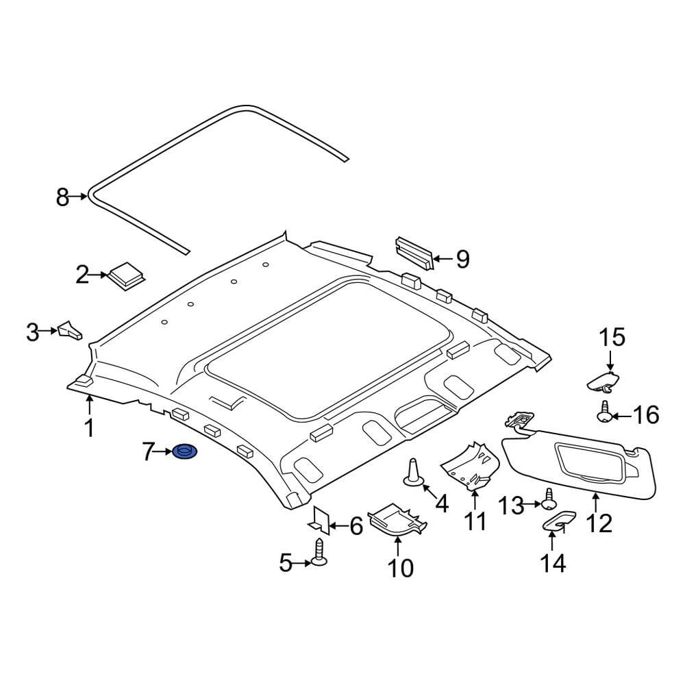 Porsche OE 991555791004H0 - Headliner Cap