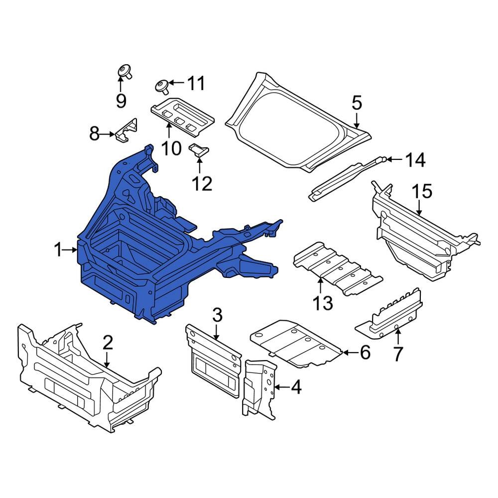Porsche OE 9GT805023YGRV Front Frame Side Member Assembly
