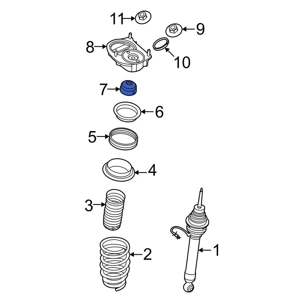 Porsche OE 9GT412303 Front Suspension Strut Bumper