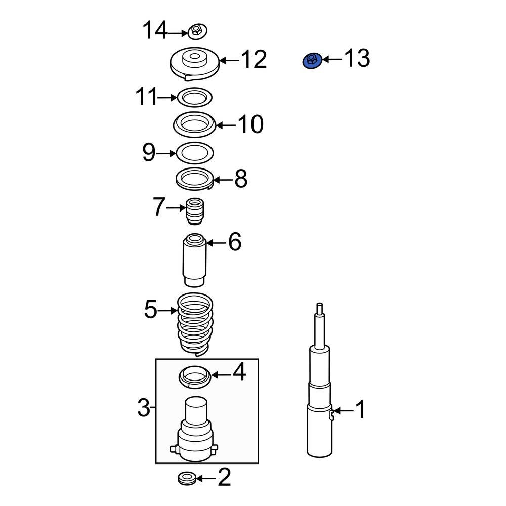 Porsche OE PAF003923 Suspension Strut Nut