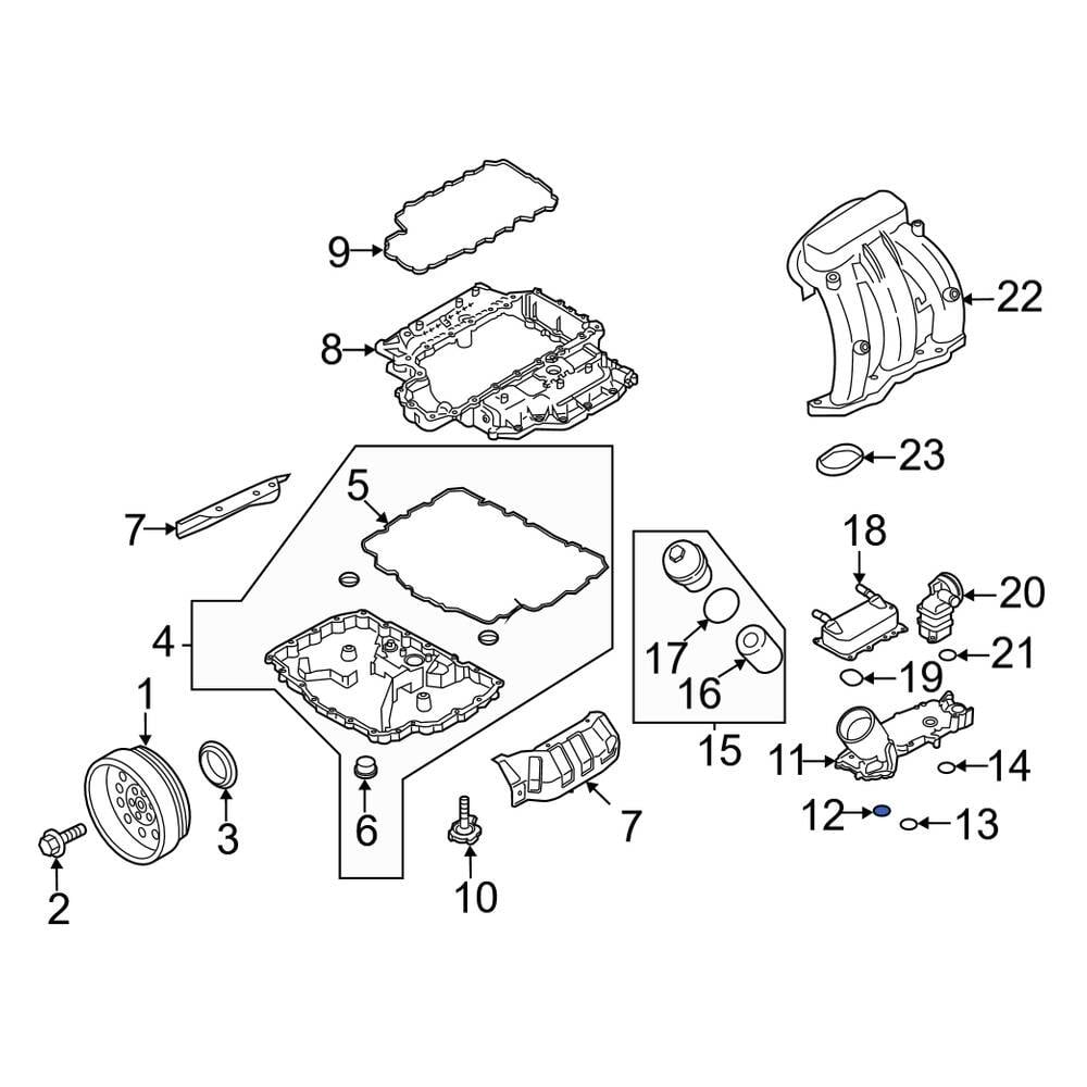 Porsche OE 0PB115427 - Engine Oil Filter Housing O-Ring