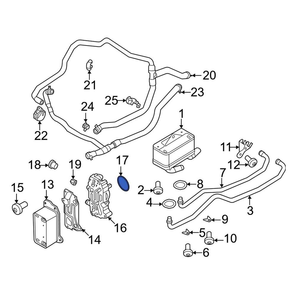 Porsche OE 9P1301179 Automatic Transmission Oil Cooler Seal