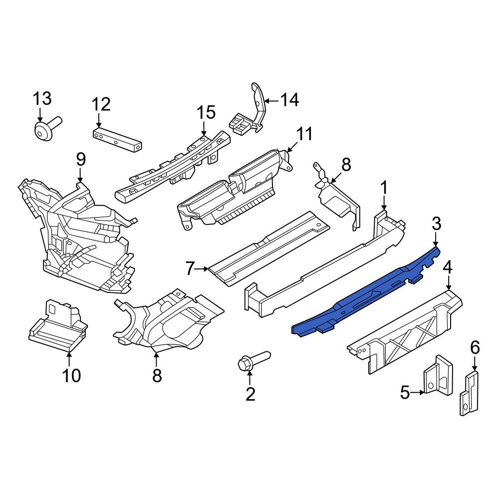 Porsche OE 992807603J Rear Bumper Impact Absorber